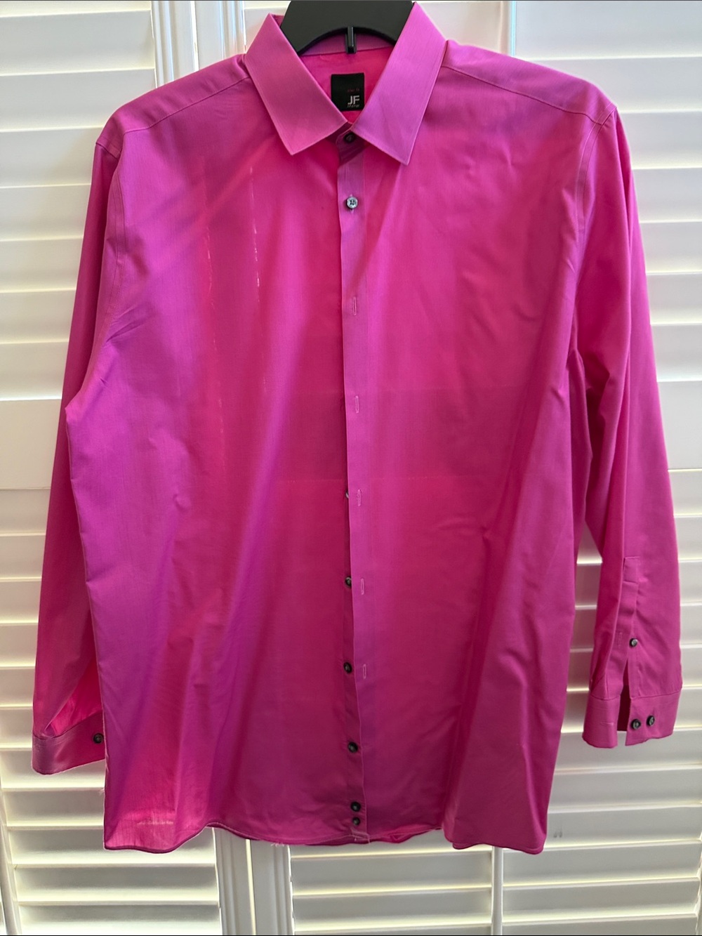 jf j.ferrar Men’s Hot Pink Long Sleeve Dress Shirt